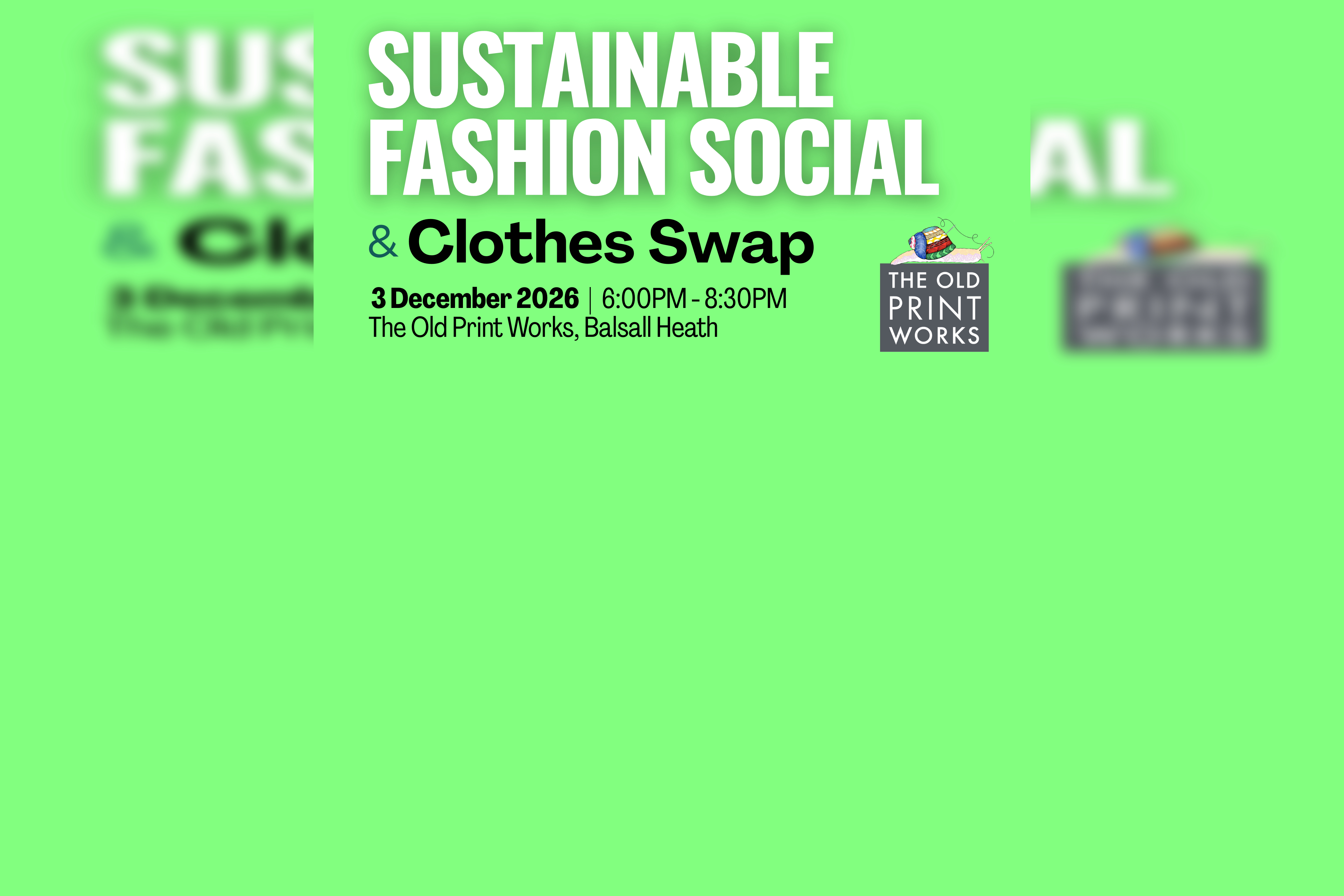 Sustainable Fashion Social & Clothes Swap in Balsall Heath