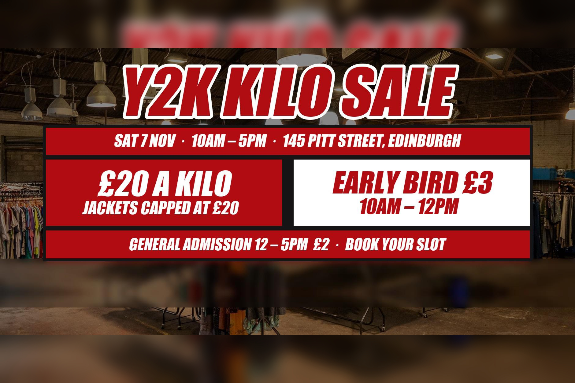 Y2K & Vintage Kilo Sale Edinburgh – £20 a Kilo in Edinburgh
