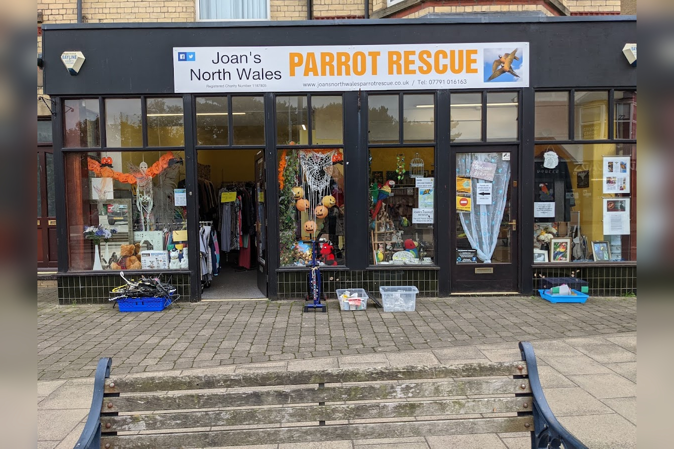Joan's North Wales Parrot Rescue shop in Colwyn Bay