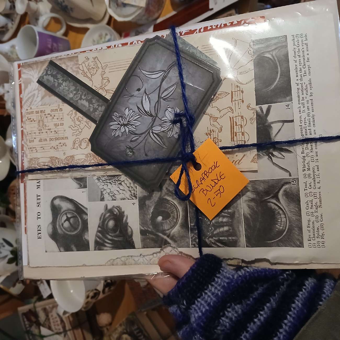 scrapbook bundle vintage encyclopedia pages junk journal bought at Needful Things for Β£2.50