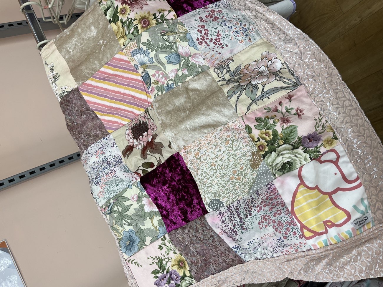 Gorgeous little patchwork blanket! bought at St. Andrews Hospice for £2.00
