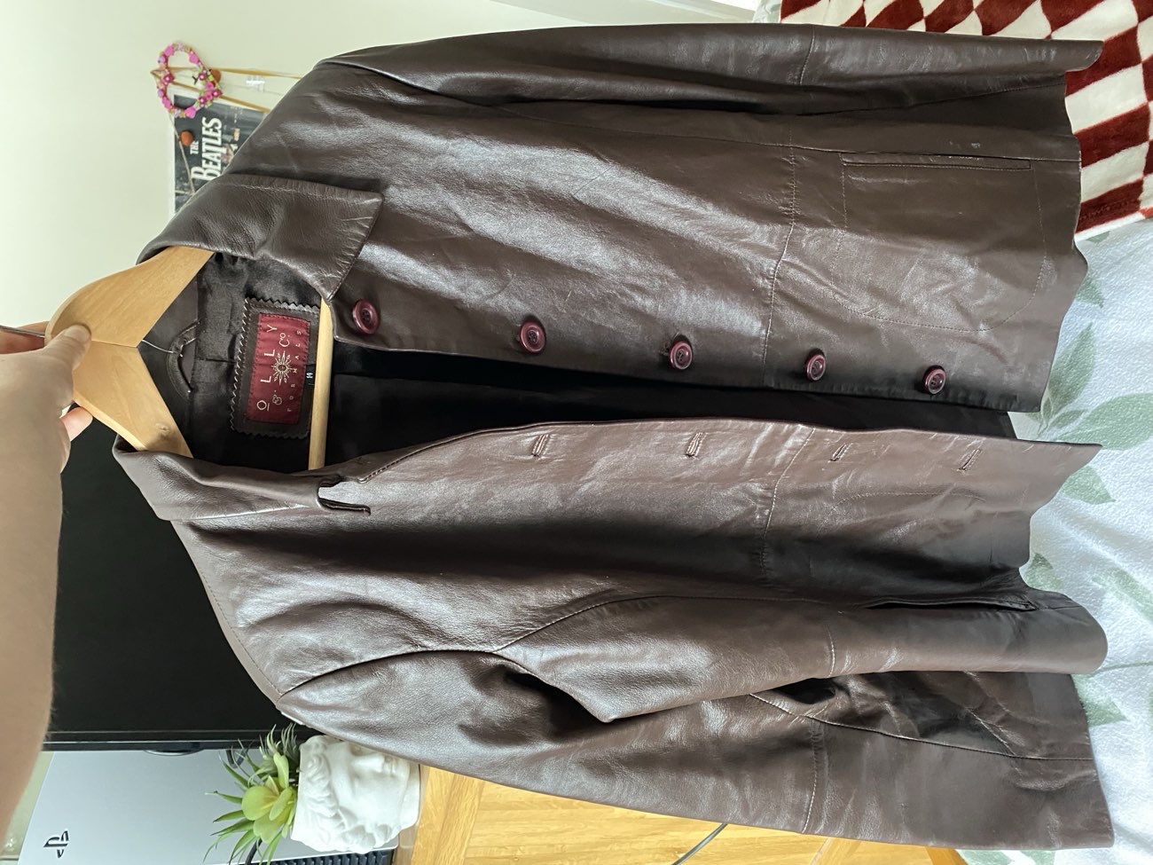 Brown Leather Jacket bought at British Heart Foundation for £18.00