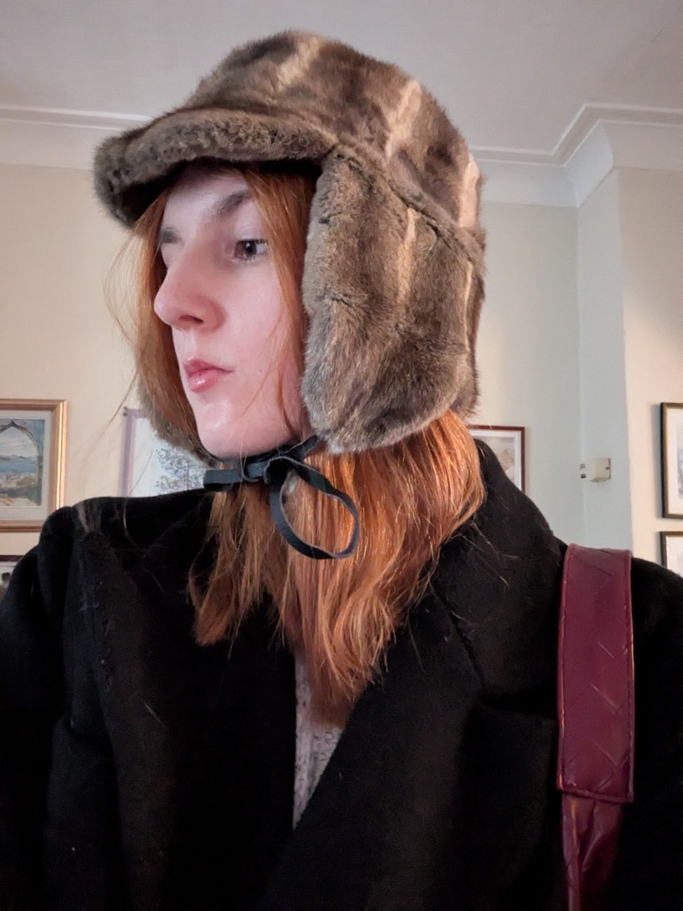 Vintage is ushanka fur hat bought at Age UK Charity Shop for Β£6.00