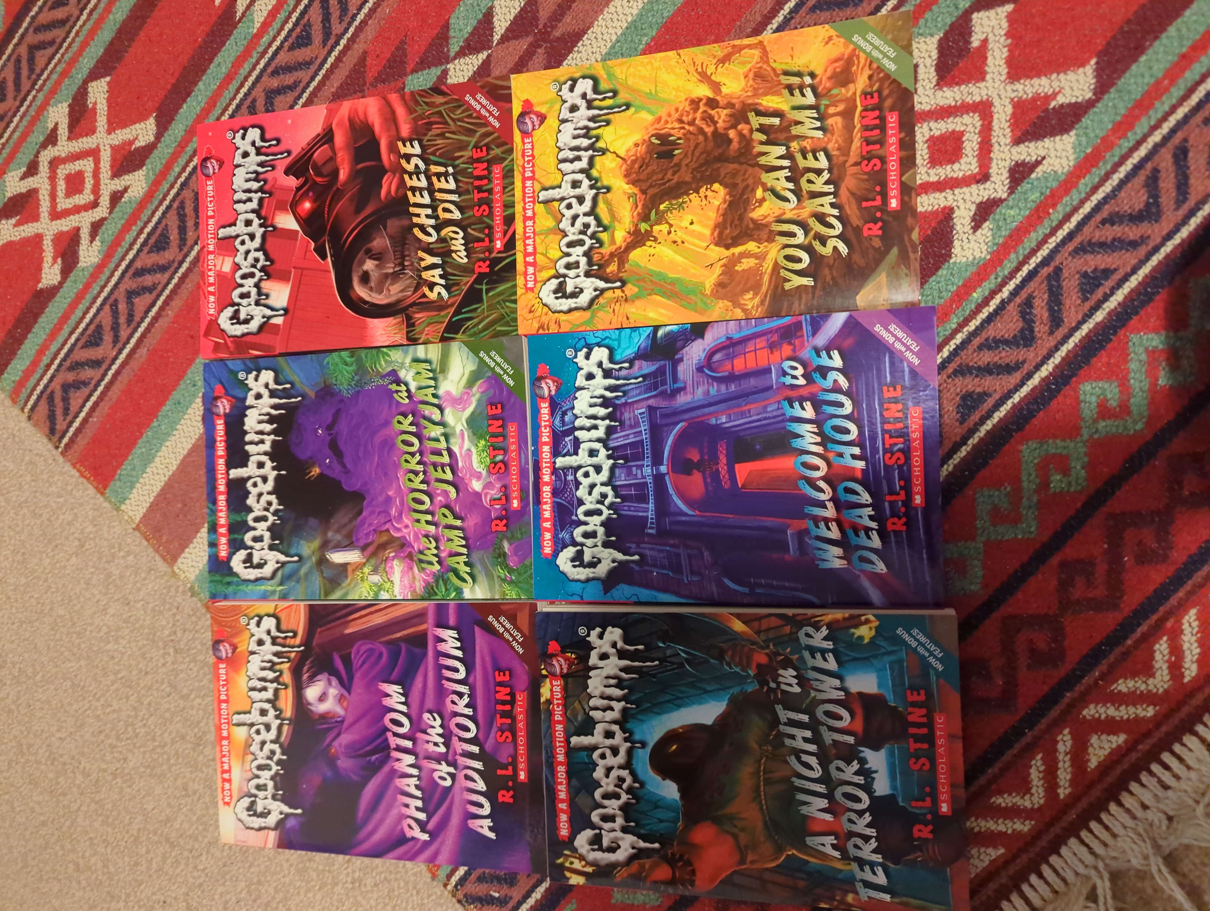 6 x Goosebumps Books bought at Hugs Children's Cancer Charity for £2.00