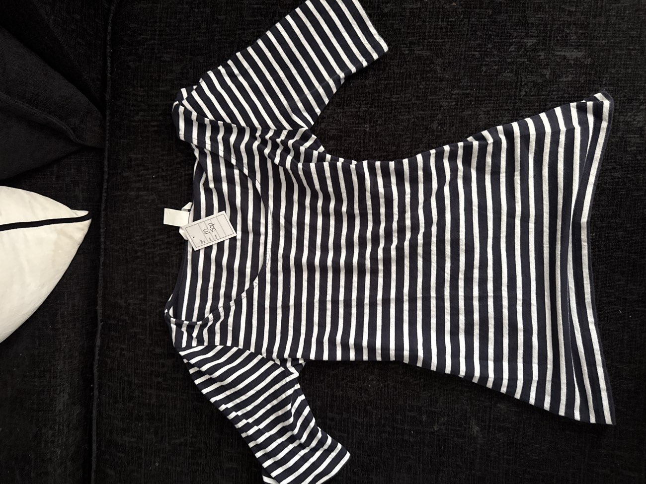Stripey quarter sleeve tee product bought at British Heart Foundation for £0.50