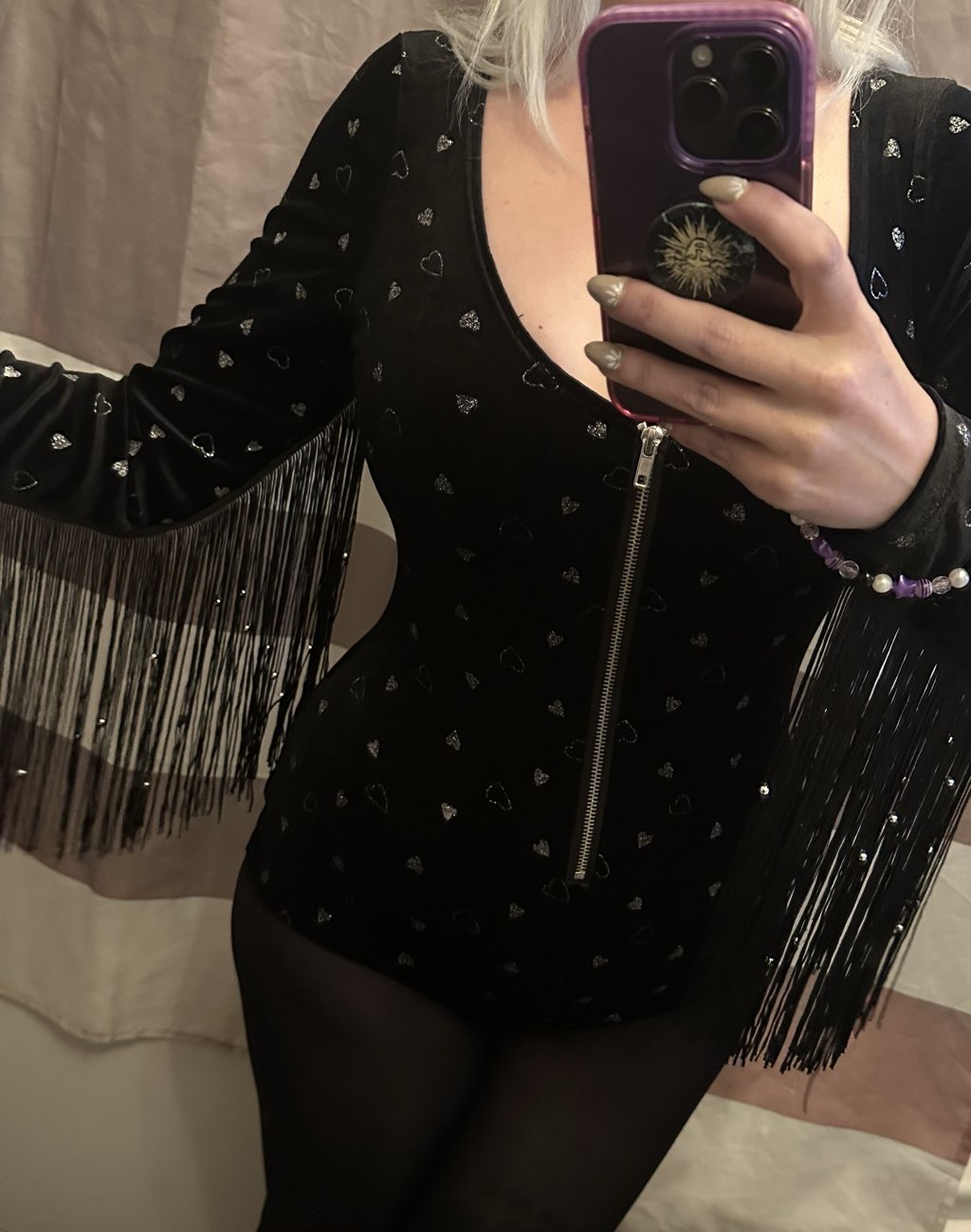 La Bamba velvet glittery heart fringe festival playsuit! Who donated this?! 🪩🕺🏼 bought at Mind for £6.75