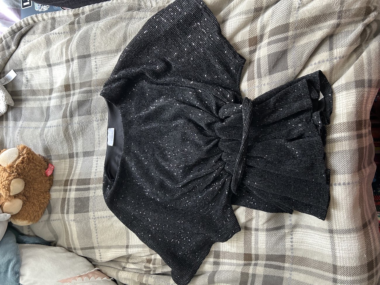 Black Sequin Batwing Peplum Top from Quiz product bought at Pants Cancers for £3.00