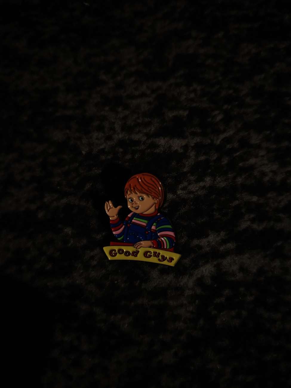 Good Guys Chucky Pin for the bf bought at British Heart Foundation for Β£1.00