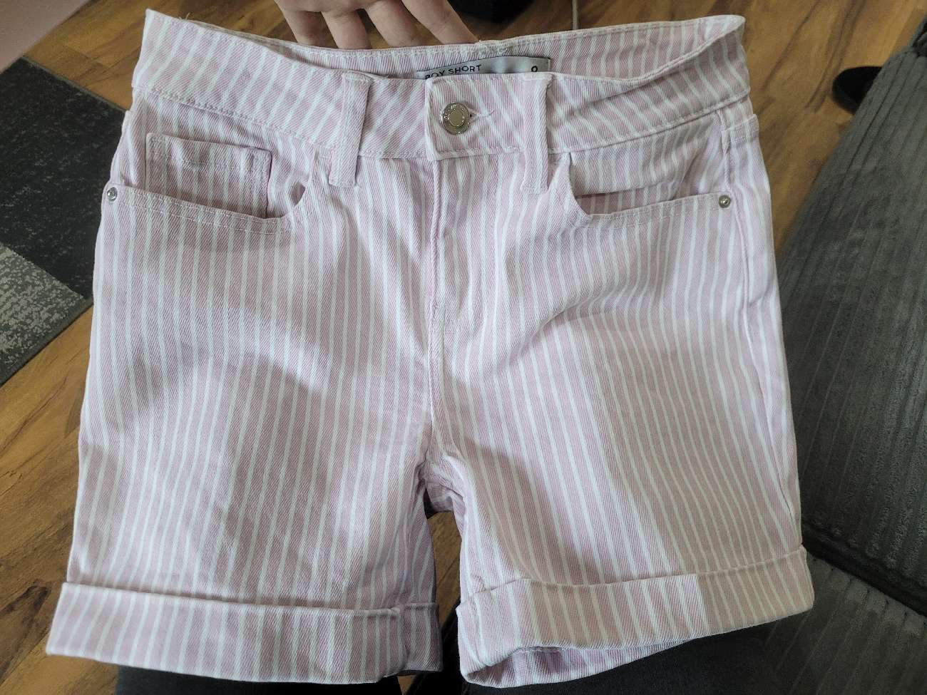 Next Pink/White Striped Mid Rise Shorts product bought at Hetty's Charity for £2.00