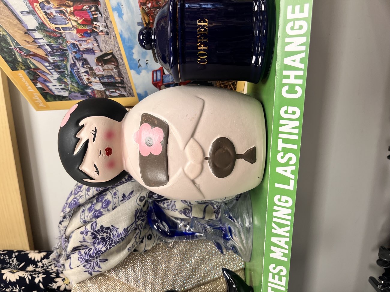 adorable Japanese geisha ceramic doll (I bought her !) bought at Oxfam Shop for £4.00