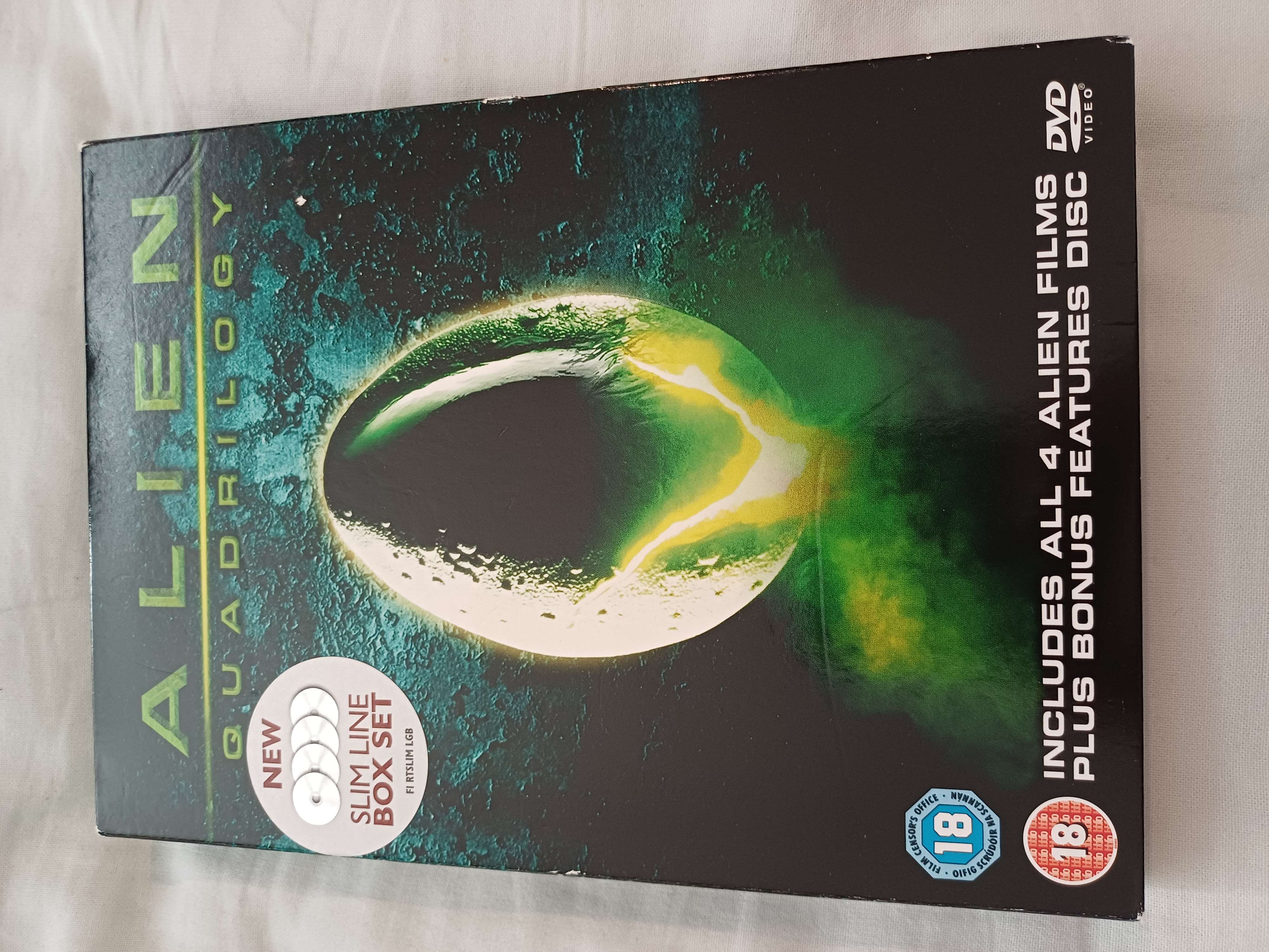 Alien Quadrilogy, the 4 og films in a reg size DVD case. Price was icr bought at Ashton Common Car Boot Sale