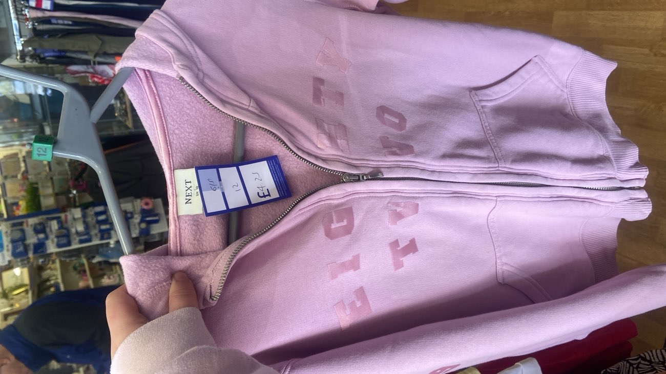 y2k style pink next hoodie - bought for my sister :) bought at Cancer Research UK for £4.25