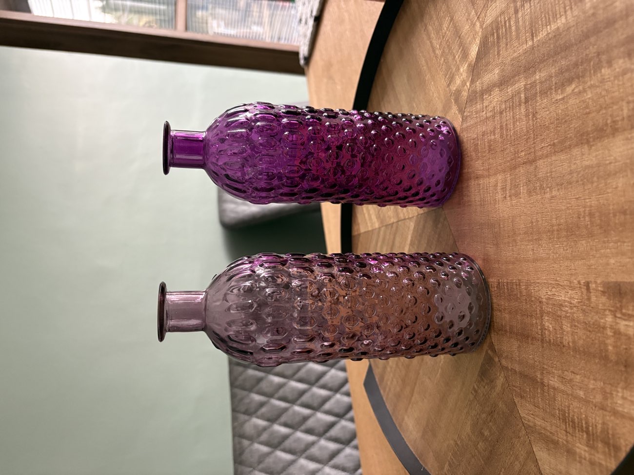 Purple Glass Bottles bought at Revive Sunderland for £3.00