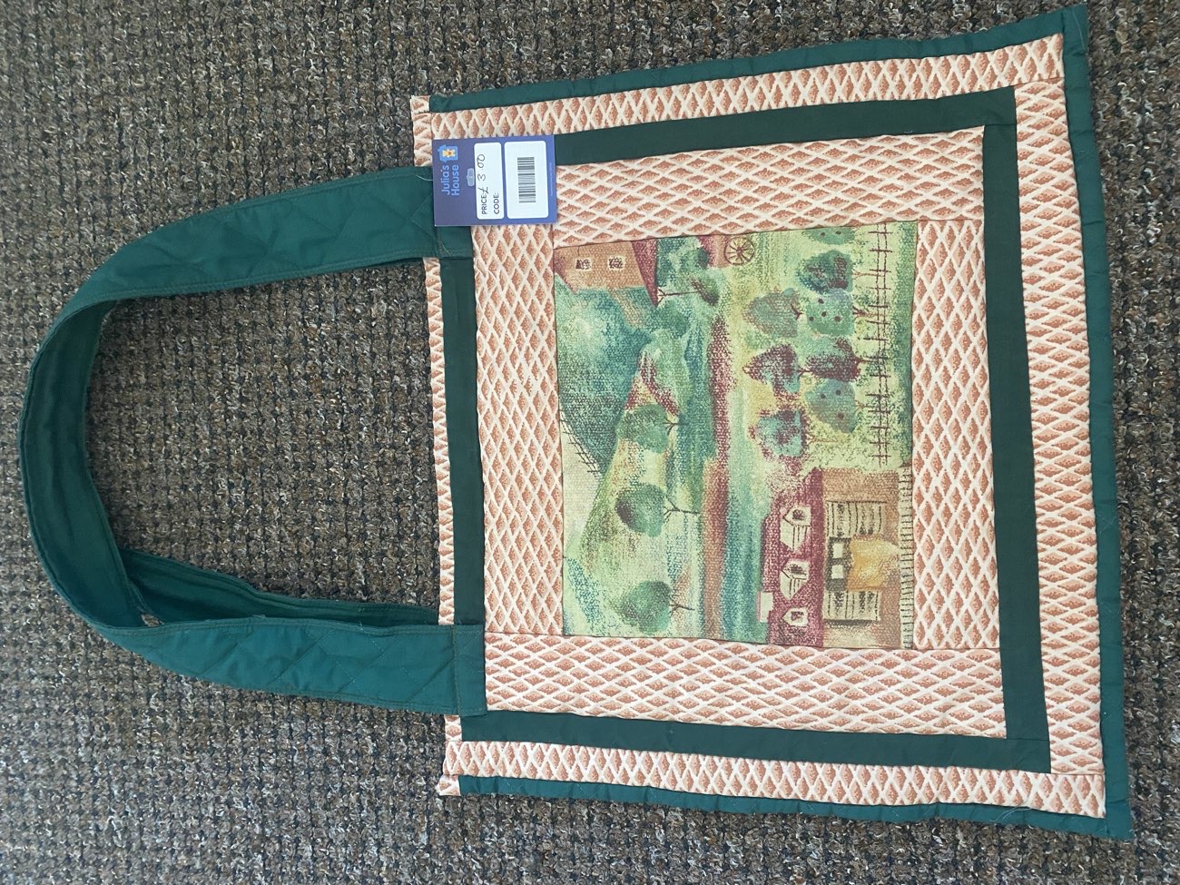 Quilt patterned home tote bag bought at Julia's House for £3.00