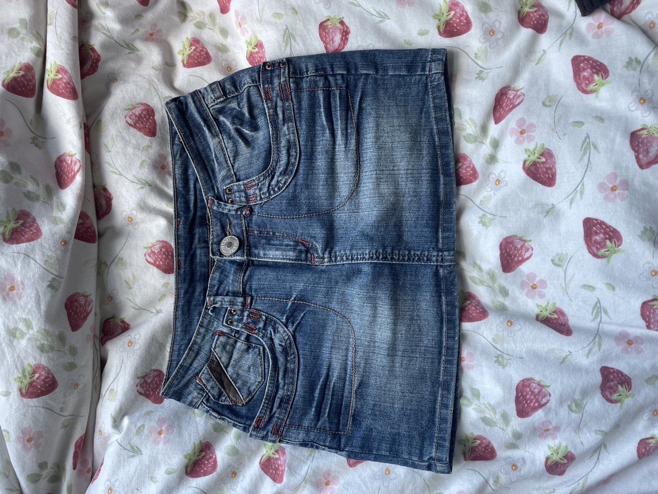 vintage denim mini skirt bought at ATIKA London for £22.00
