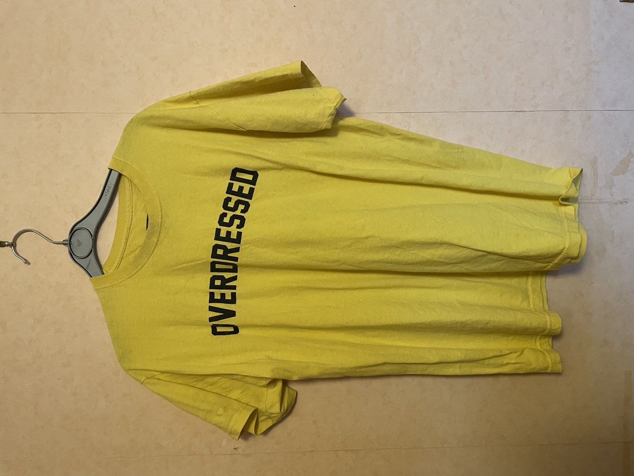 Yellow t shirt bought at Age UK Charity Shop for Β£2.00