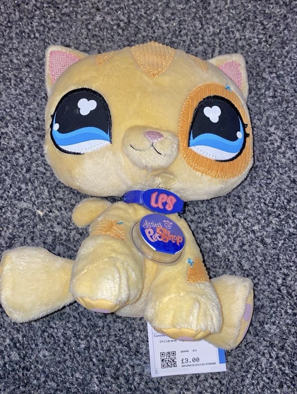 Littlest Pet Shop VIP Pets yellow cat plush !!💗💕 bought at British Heart Foundation for £3.00