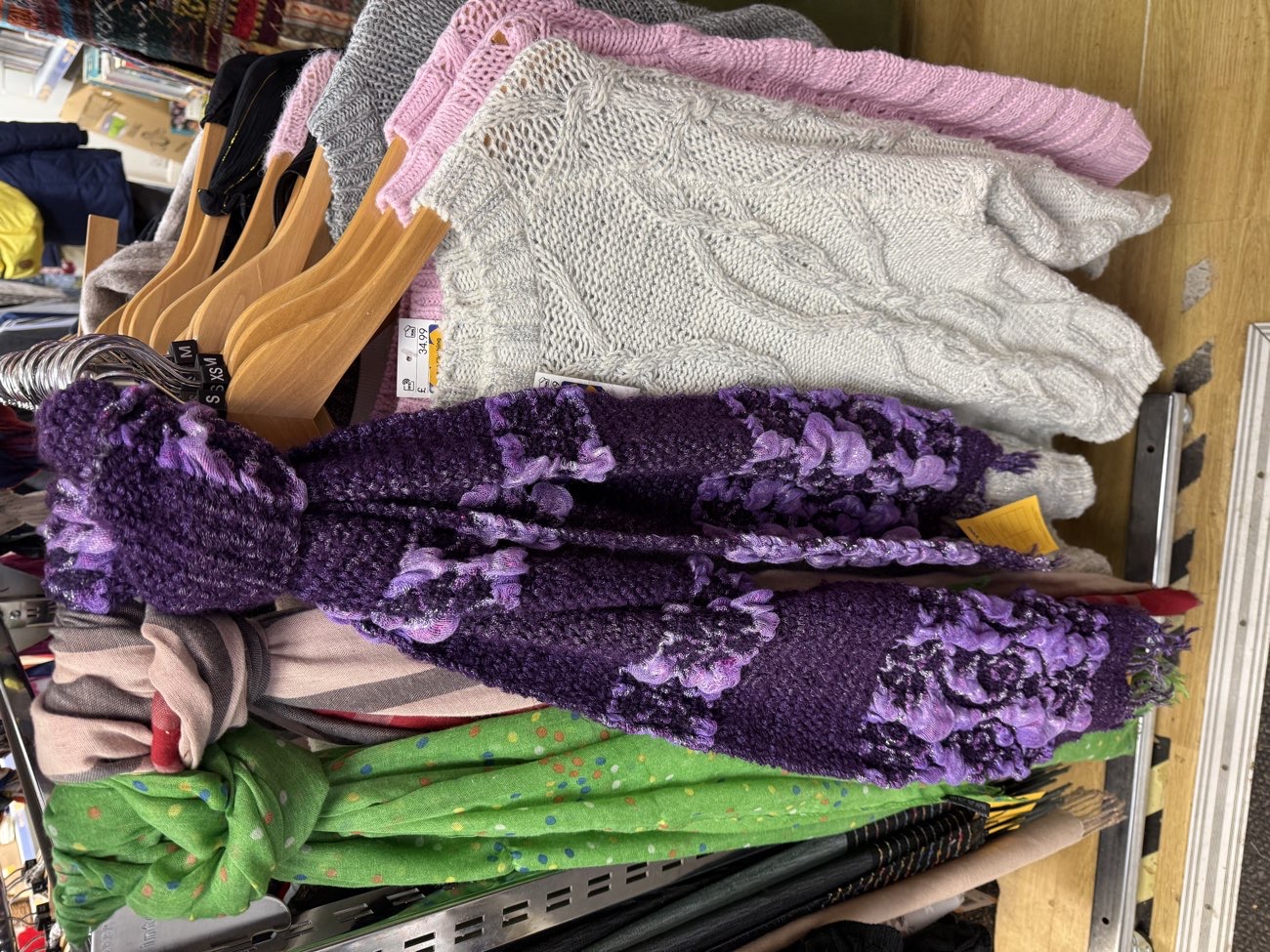 lovely purple scarf bought at Marie Curie for £7.00