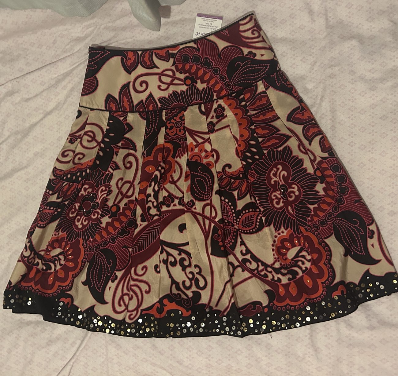 monsoon sequin boho skirt bought at St Gemma's Hospice for £6.00