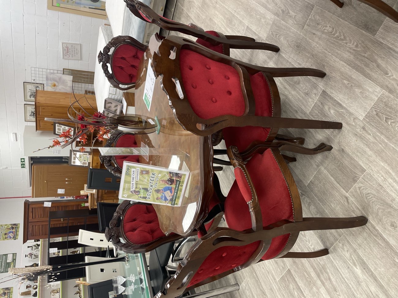 Dark Wood Table + 6 Chairs product bought at St Kentigern Hospice for £149.00