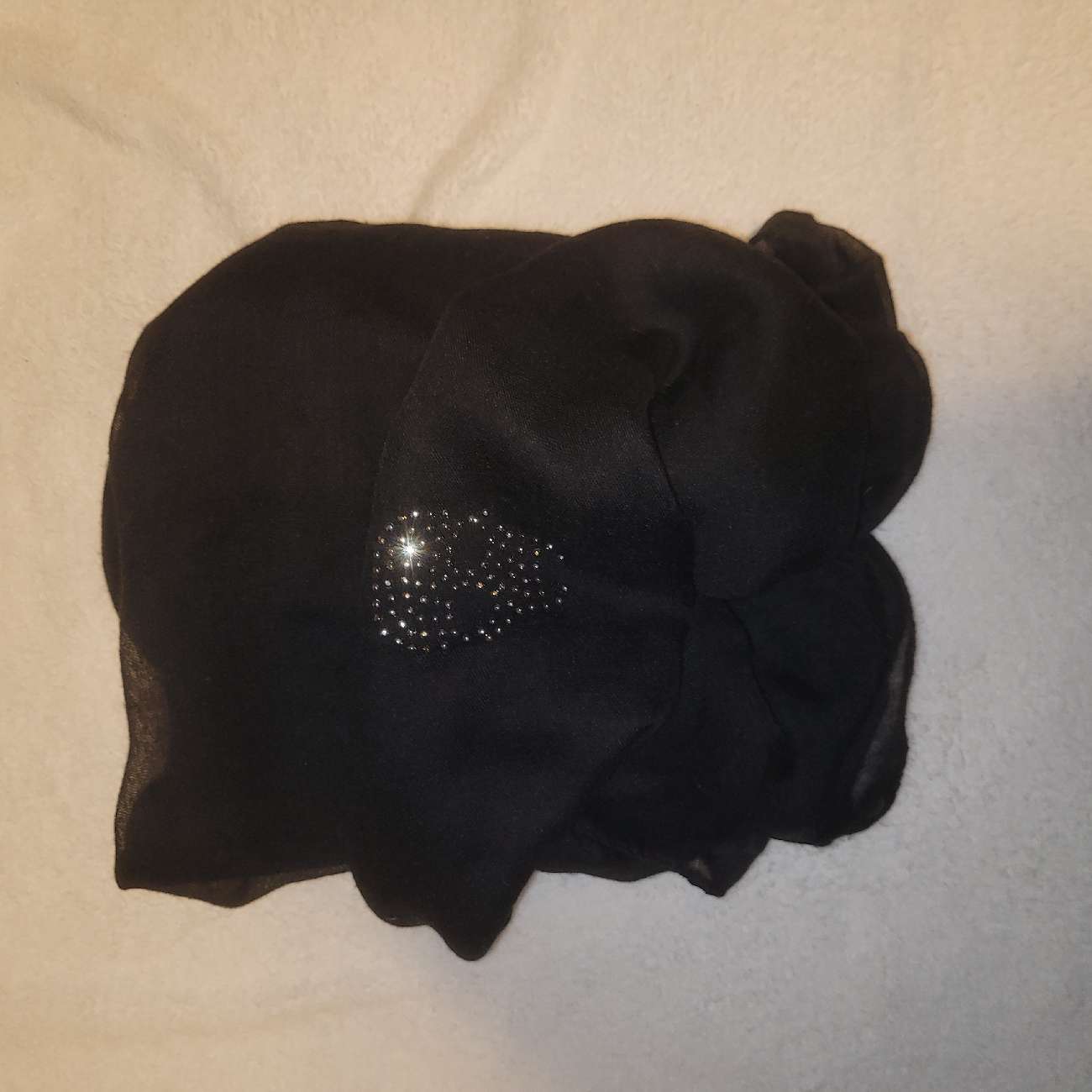 Large black skull beaded scarf bought at RSPCA for Β£0.50