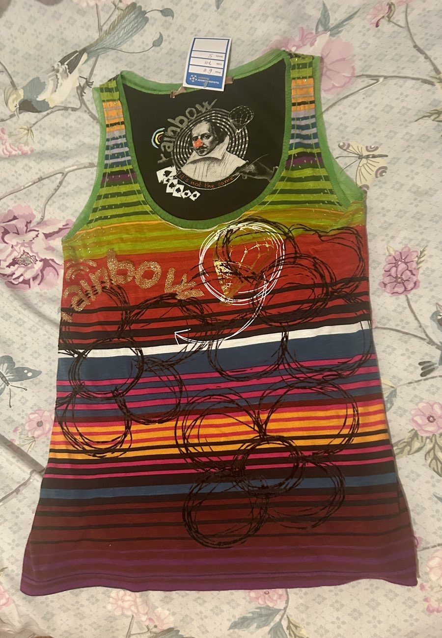 Desigual rainbow tank product bought at Yorkshire Cancer Research for £8.00