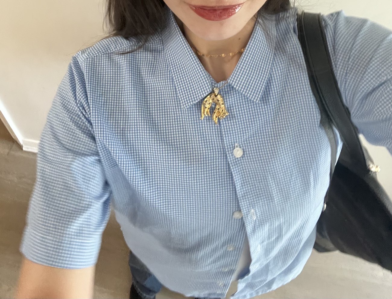 Gingham top product bought at Saint Francis Hospice