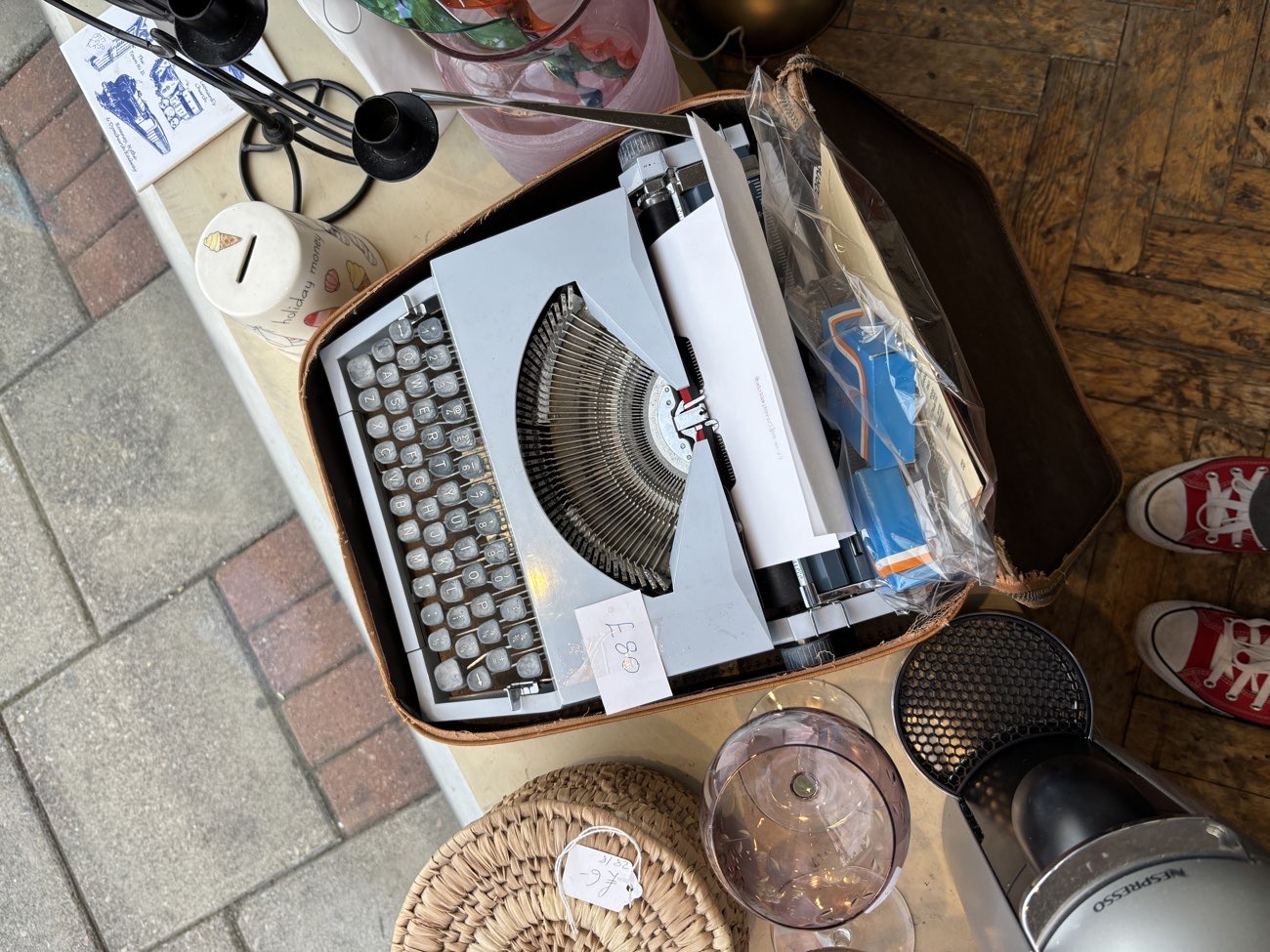 typewriter (didn’t thrift, just thought was cool) bought at Wandsworth Oasis for £80.00