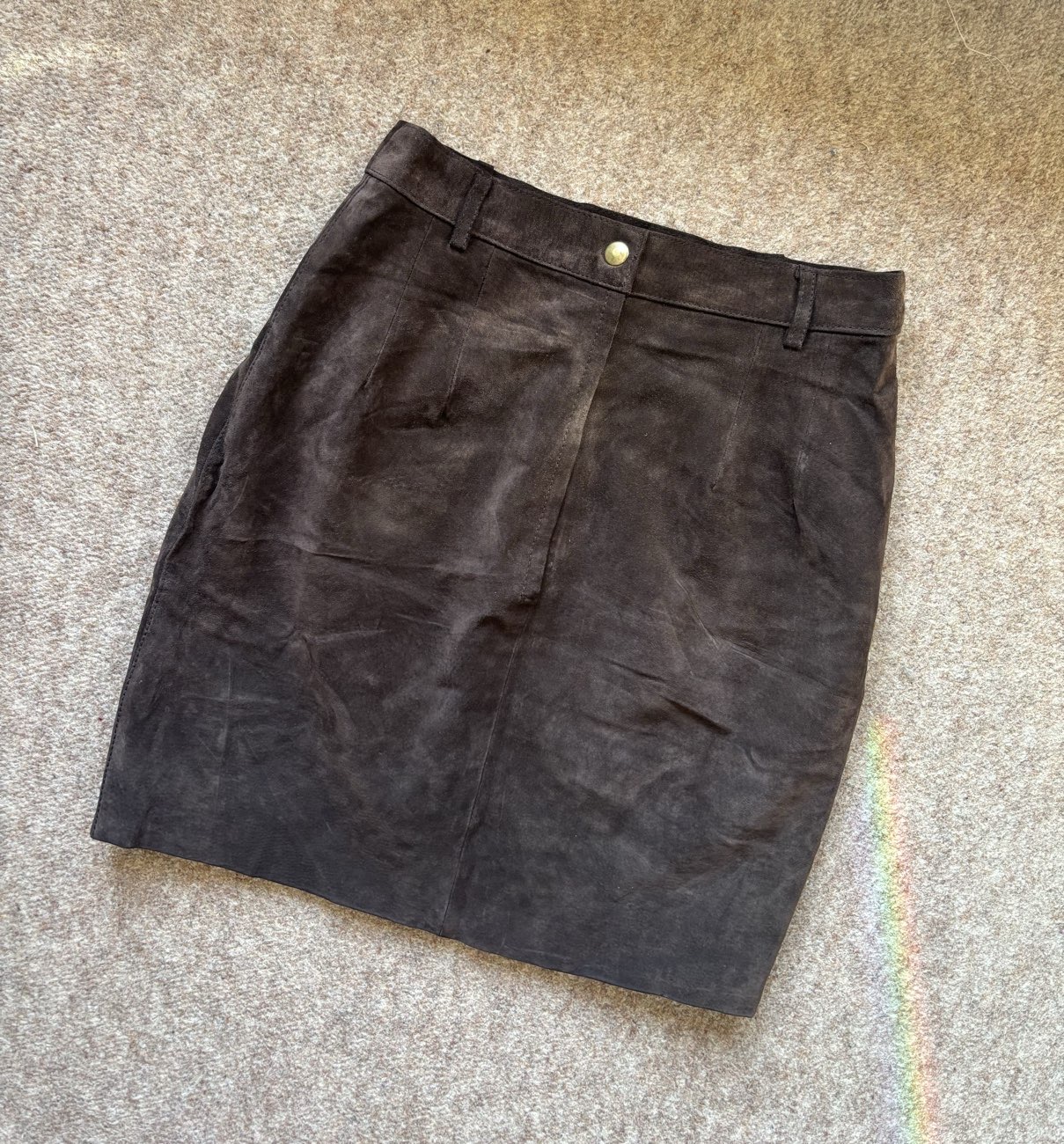 Brown suede leather skirt (summer sale!) bought at Shop from Crisis for Β£5.00