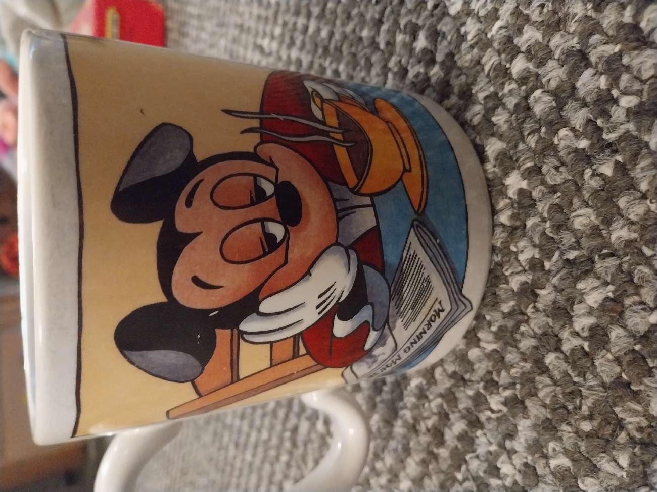 Xl Mickey Mouse mug bought at The Shed for £1.00