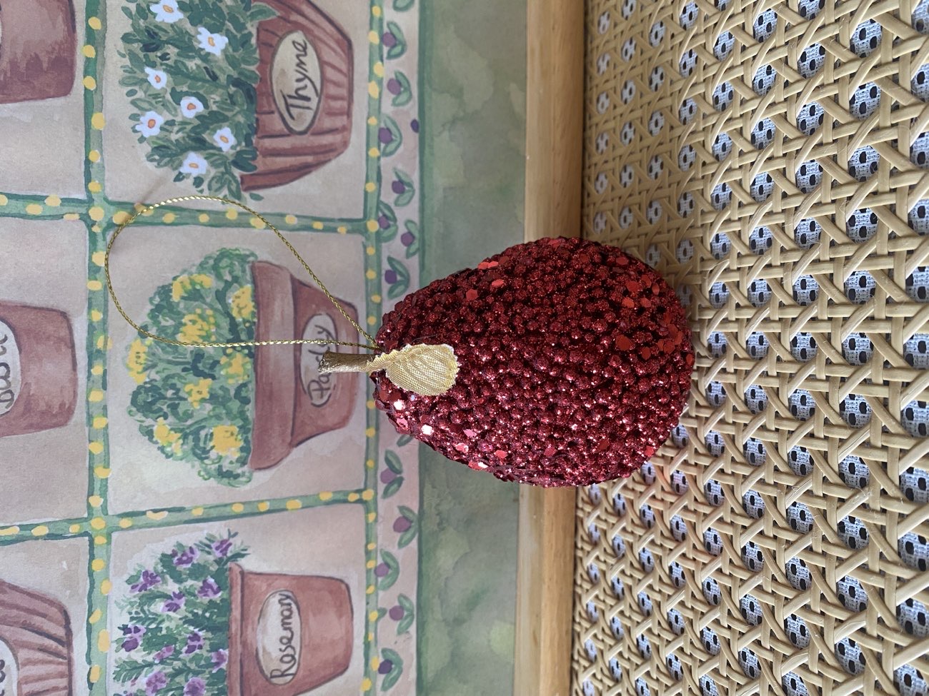 Sequin & Beaded Pear Ornament 🍎 product bought at Julia's House for £0.50