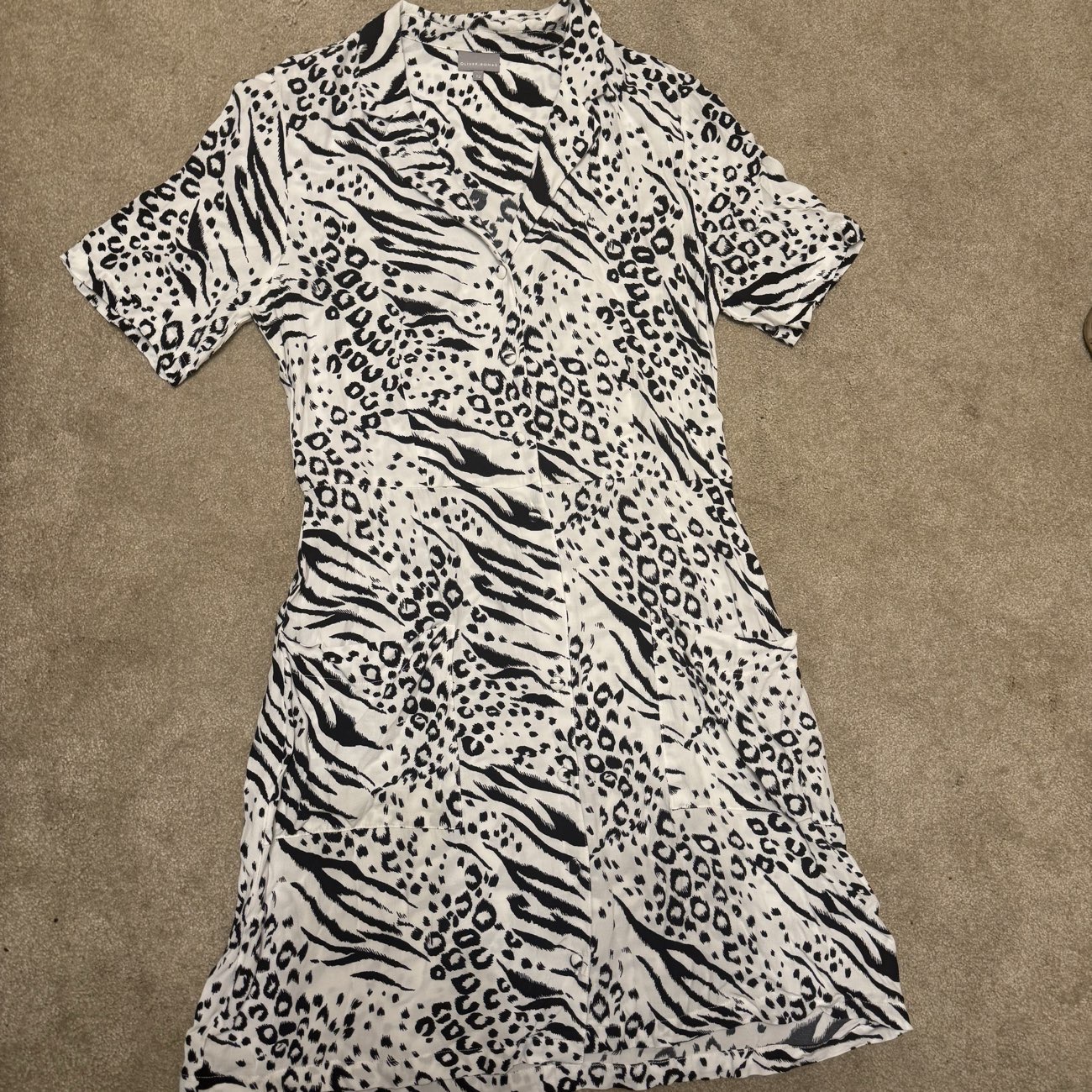 Oliver Bonas Zebra print dress, £1.50 at the car boot. bought at Pledwick Car Boot 2026. for £1.50