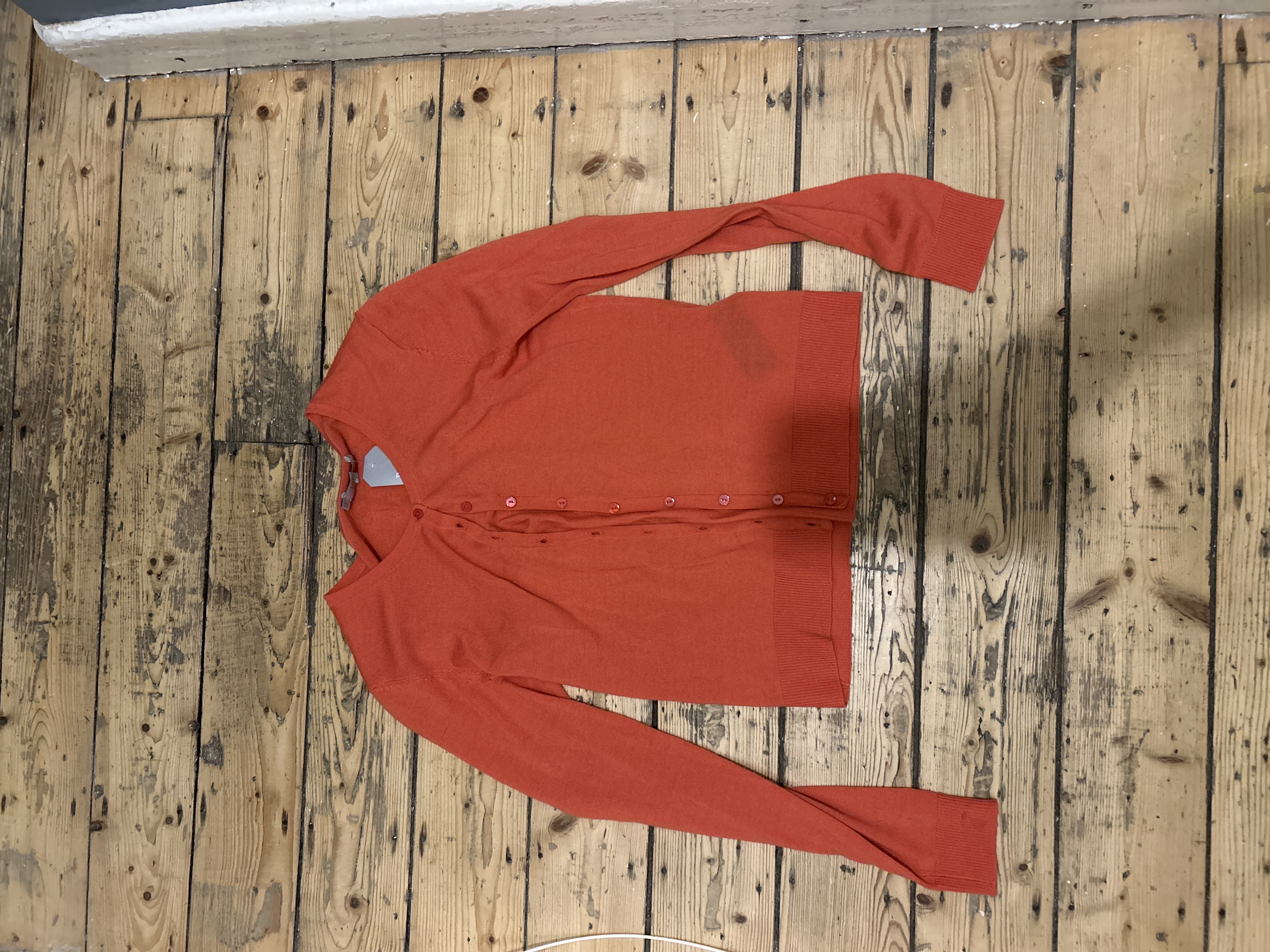 orange hobbs full button up cardigan bought at Cancer Research UK for £19.00