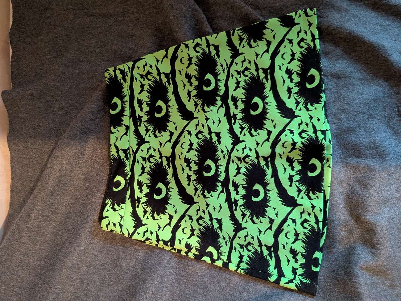 Halloween mini skirt bought at The Salvation Army