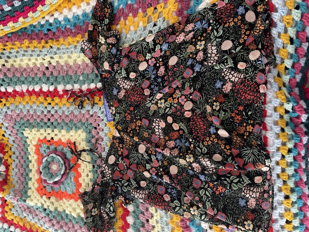 Summer floral top bought at Cancer Research UK for £3.95