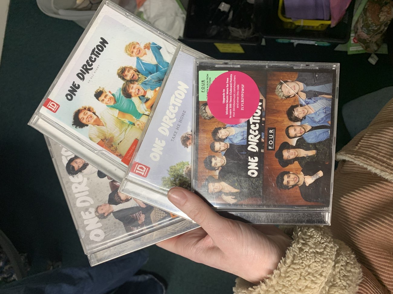 1D cds!!!! product bought at Samaritans for £1.00