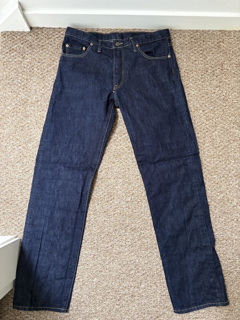 pop England Selvedge Straight Jeans bought at Save the Children for £9.00