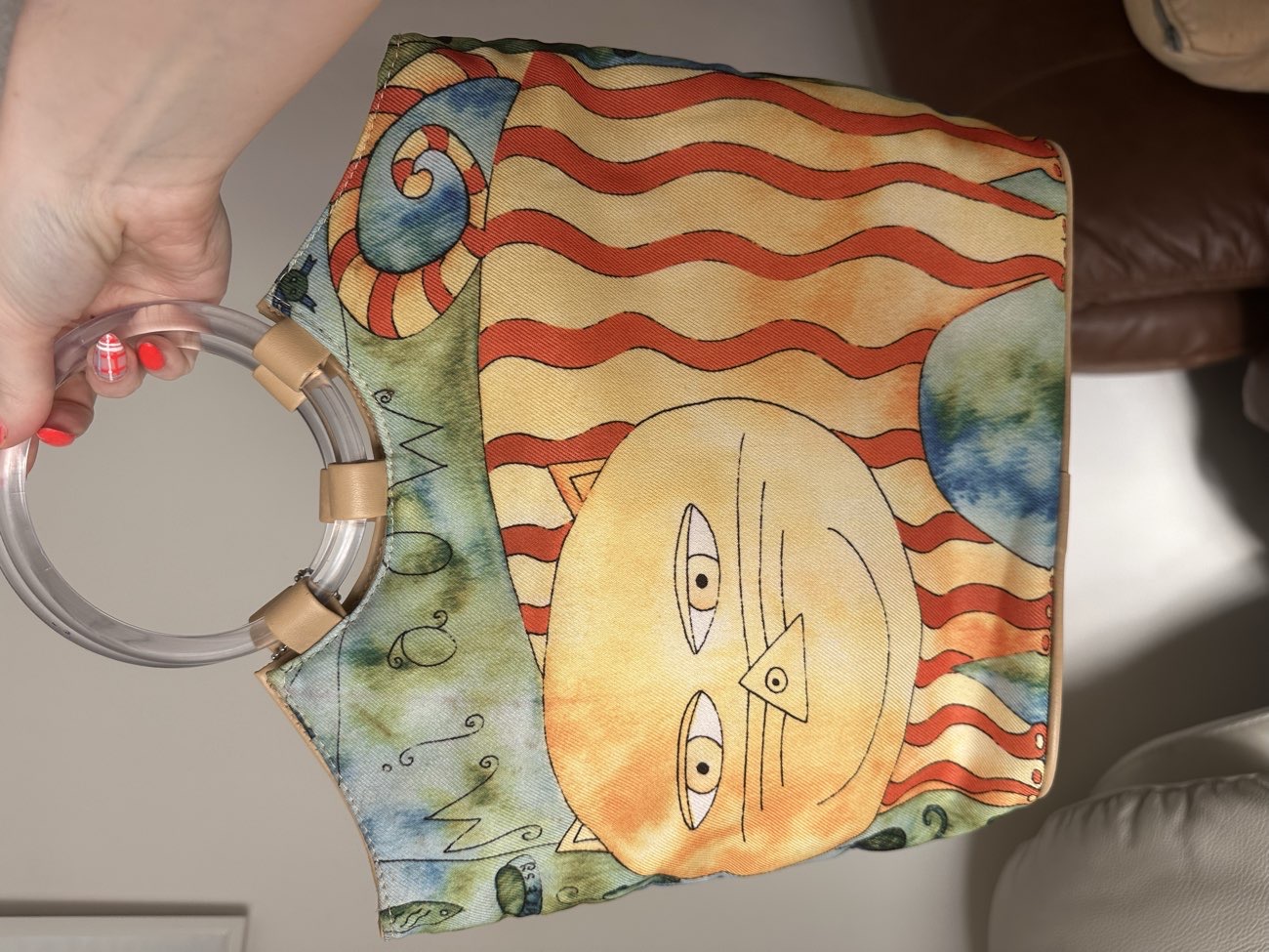 90s Cat bag. Cat looks like it’s had too much 😮💨🍁lol bought at Thornberry Animal Sanctuary for £4.00