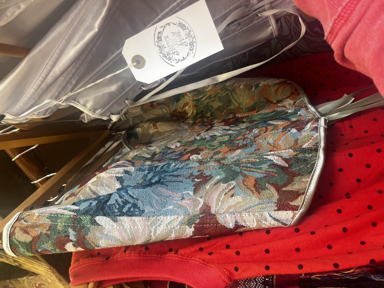 didn’t end up buying but I can’t get over how gorgeous this floral corset is!!! bought at Hatter and Hare