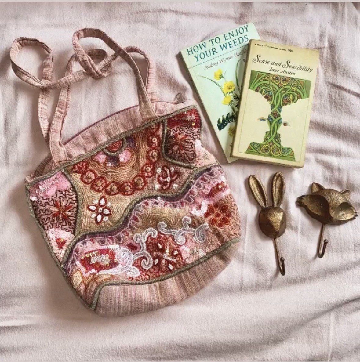 Per Una Handbag, 2 vintage books and 2 animal hangers bought at Katharine House Hospice Trust