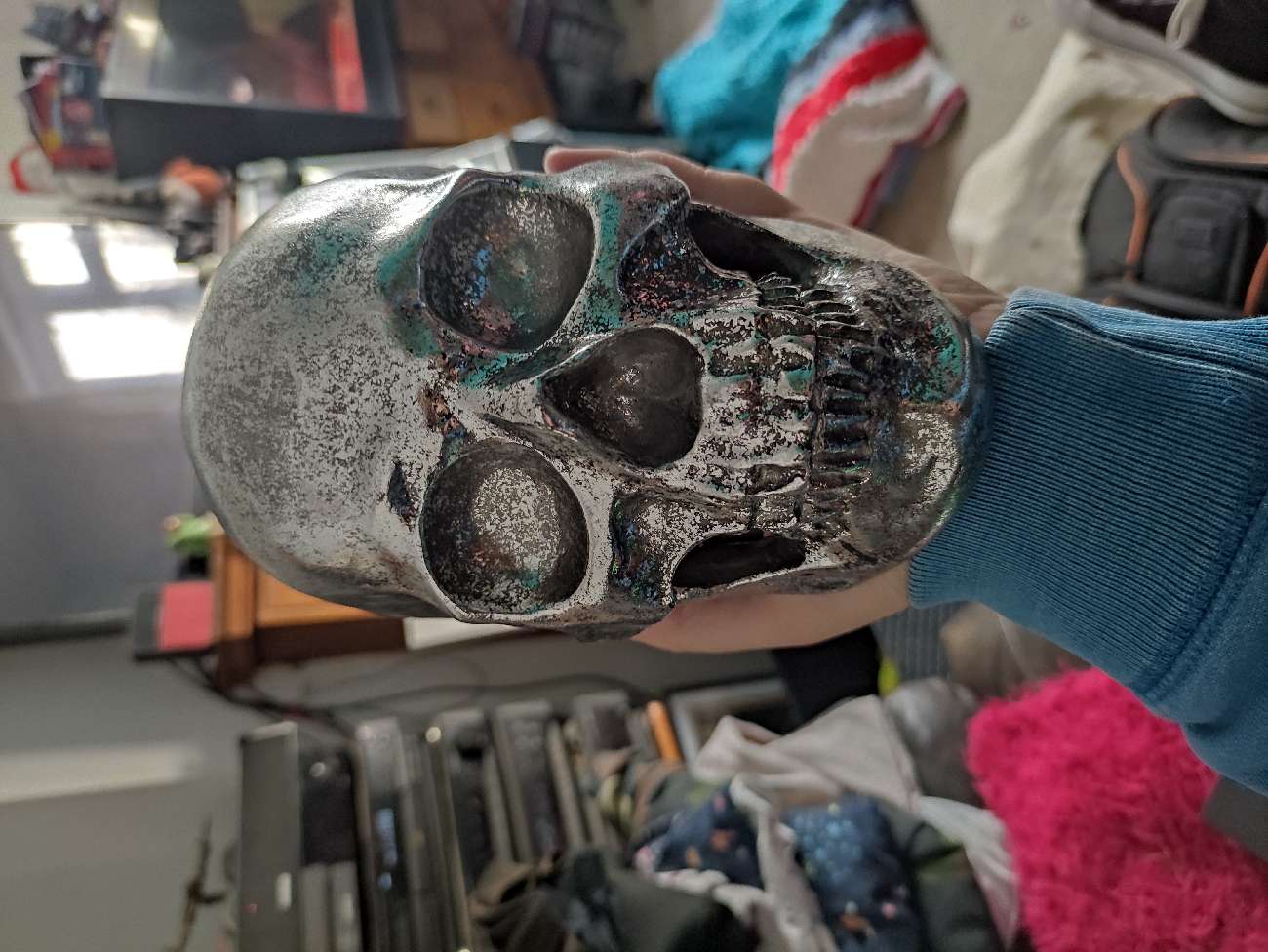 Skull (with glitter that gets everywhere) bought at British Heart Foundation for £5.00