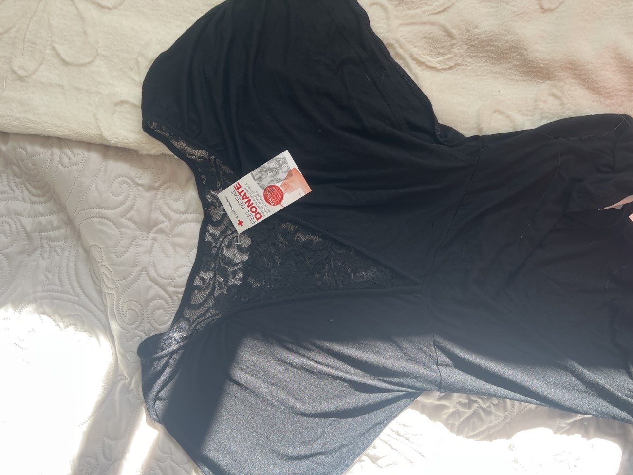 Lace detail v neck top bought at British Red Cross for Β£3.00