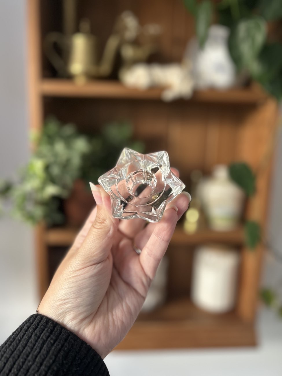 glass taper candle holder bought at RSPCA Fareham Pop up shop for £1.00
