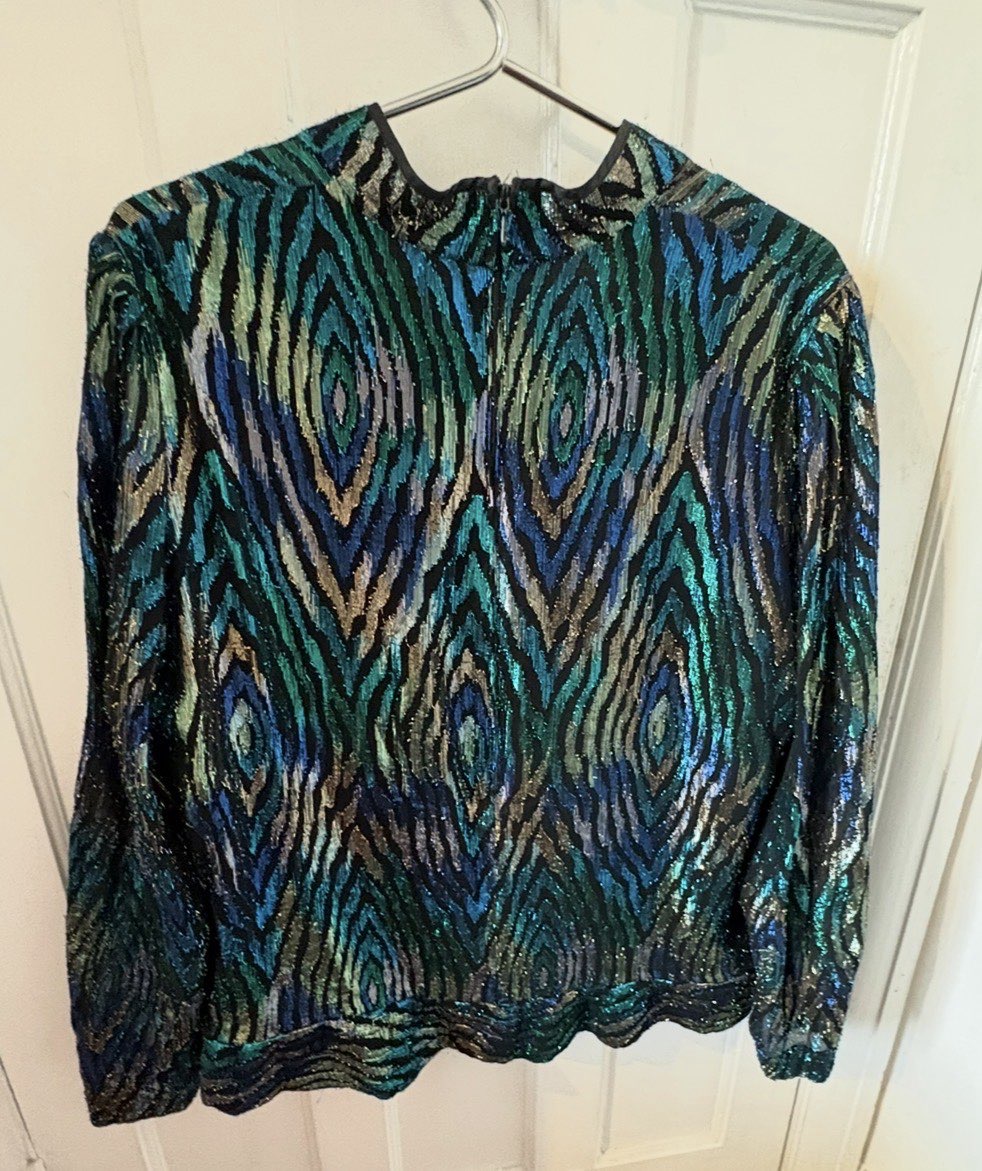 80s sequin blouse for a good price bought at Greenwich&Bexley Community Hospice Shop for £6.00