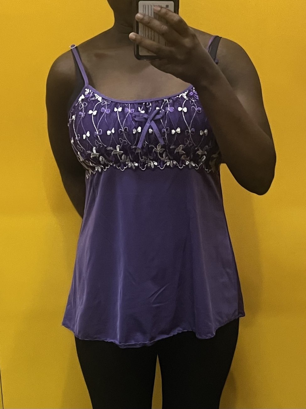 Purple bow top bought at Beyond Retro Dalston