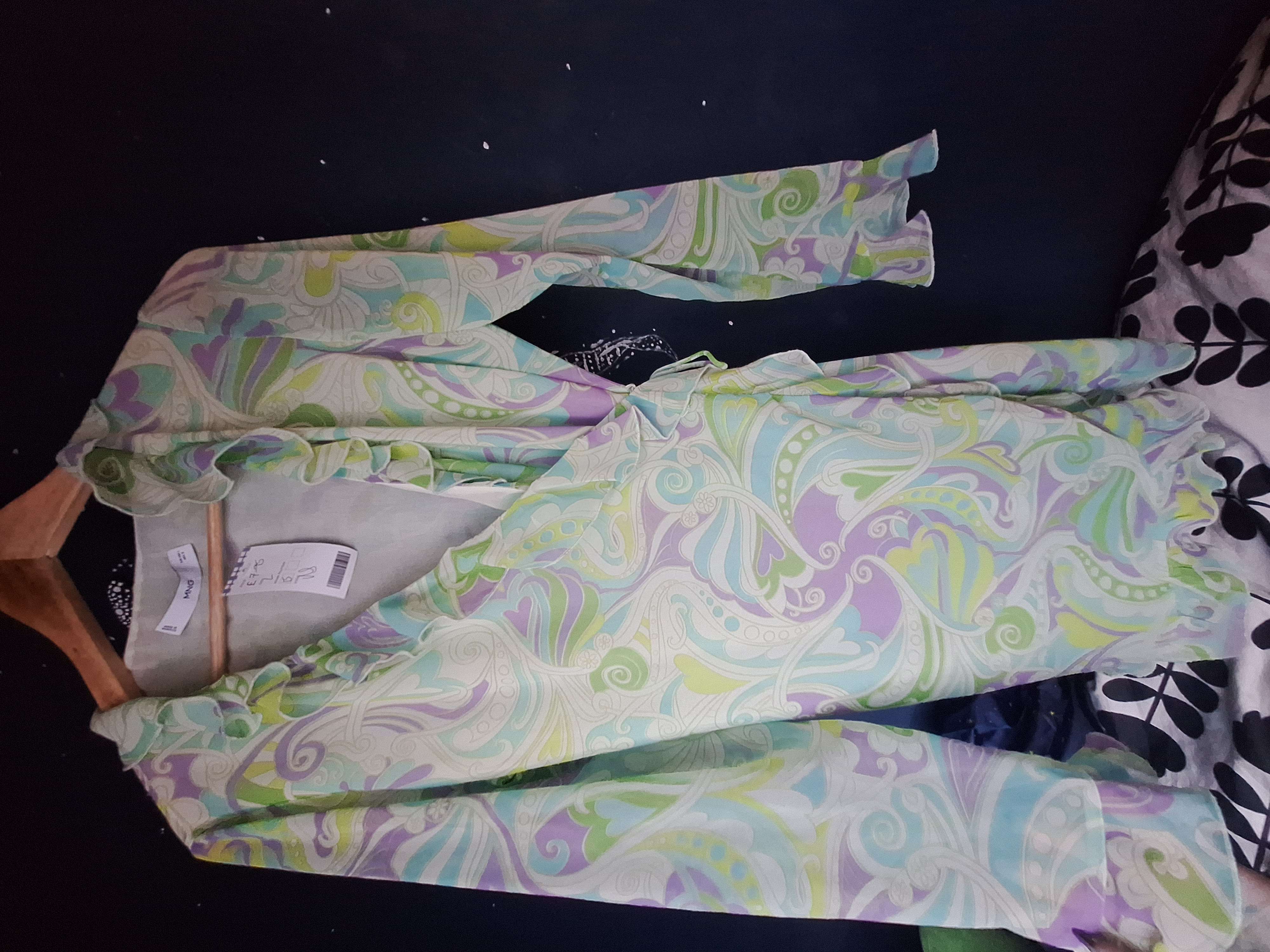 retro esk patterned wrap dress, need to make a couple alterations x product bought at Chest Heart & Stroke for £7.95