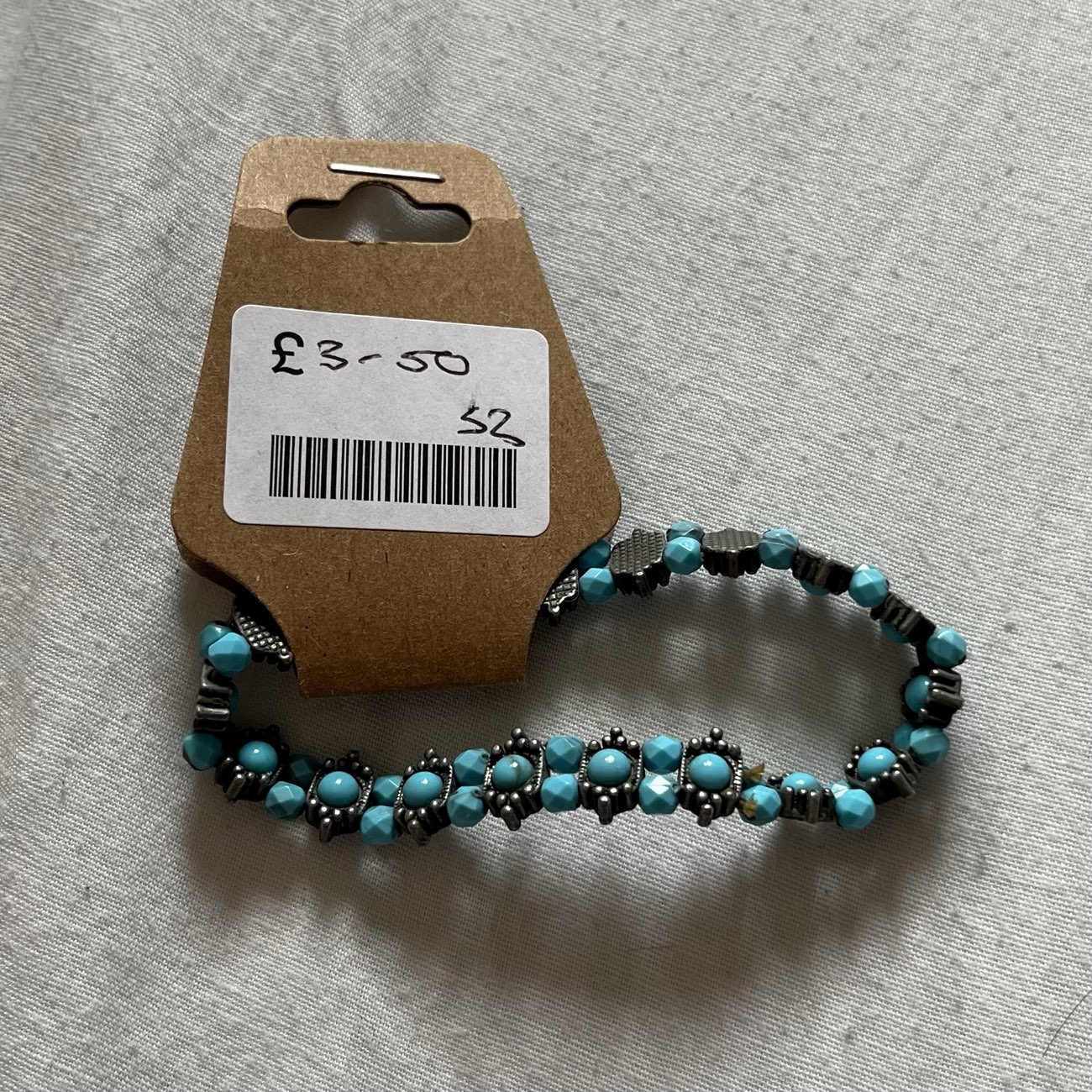Turquoise bracelet bought at EACH East Anglia's Children's Hospice for Β£3.50