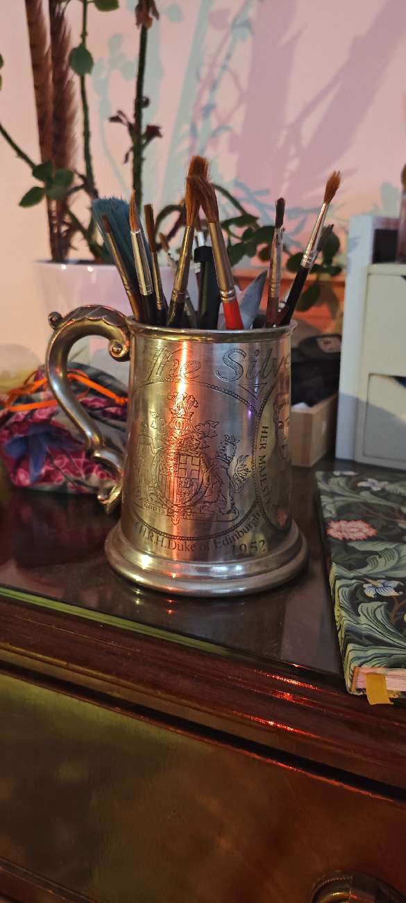 tankard for my brushes product bought at Windyway Trust Charity Shops for £3.00