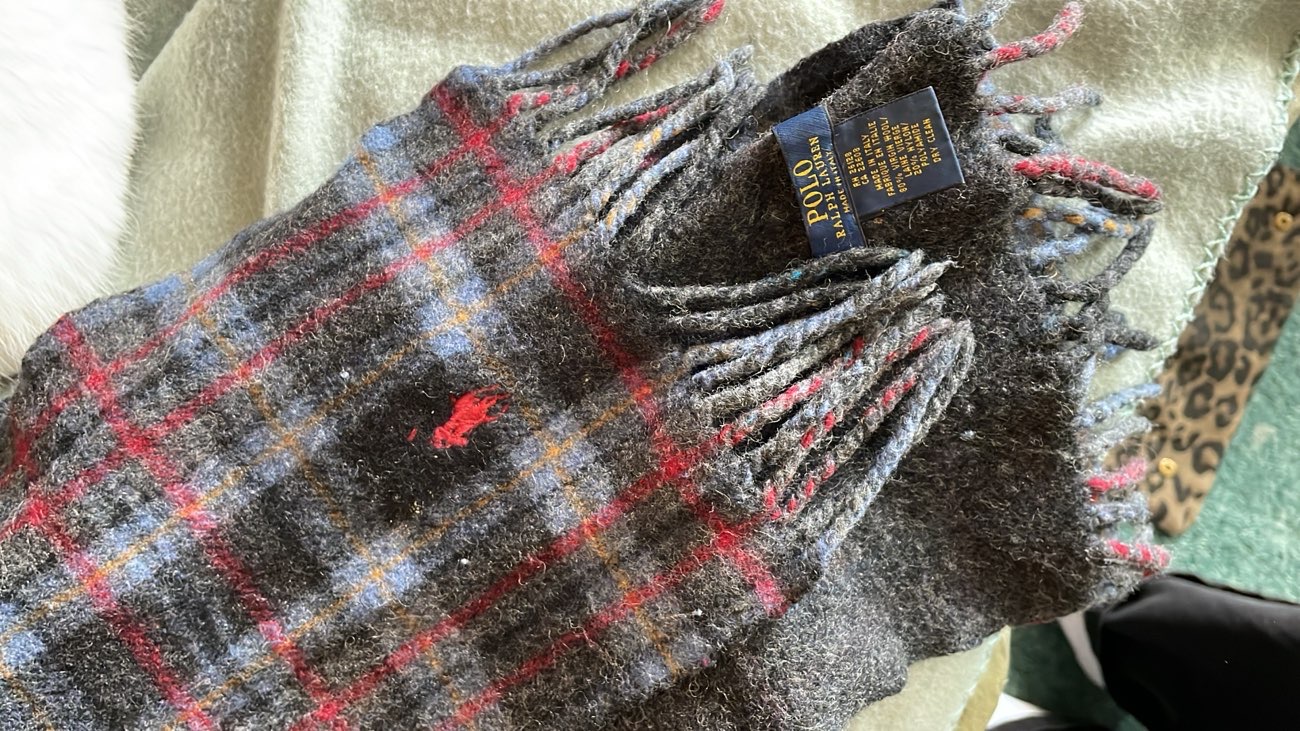 Polo scarf bought at Swipe Vintage x Bradford Kilo Sale for £2.50