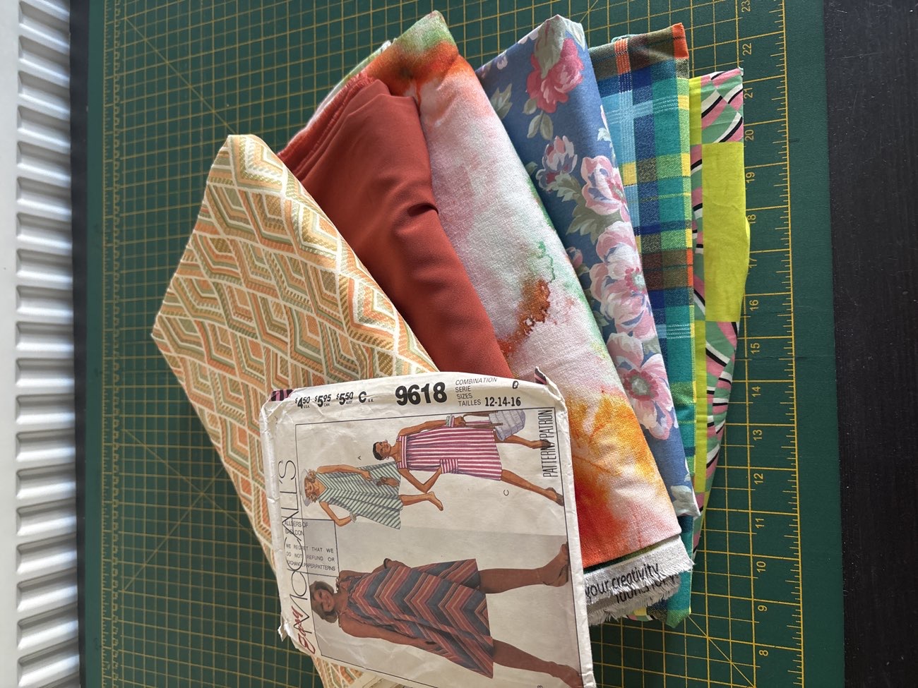 Sewing haul! This lot is going to keep me busy! So much fabric I had to walk away… bought at Big C Charity Shop for £20.00